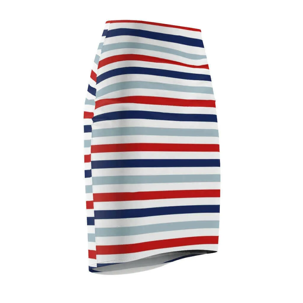 Womens Skirt, Red White and Blue Pencil Skirt, S93801